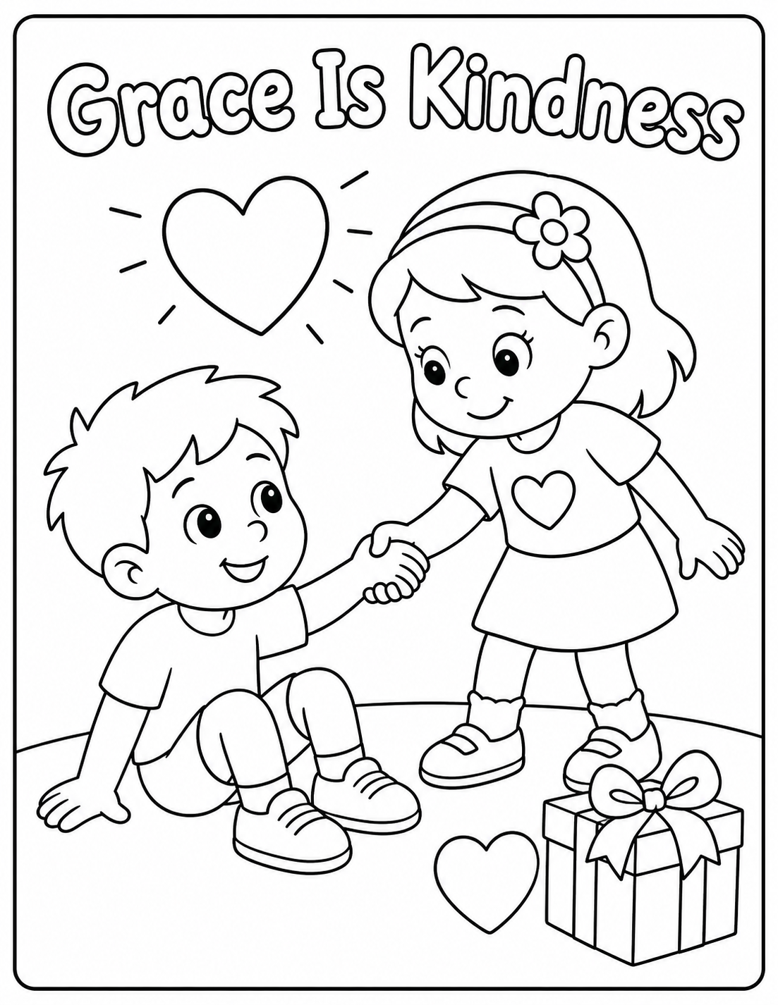 Grace Is Kindness colouring page preview