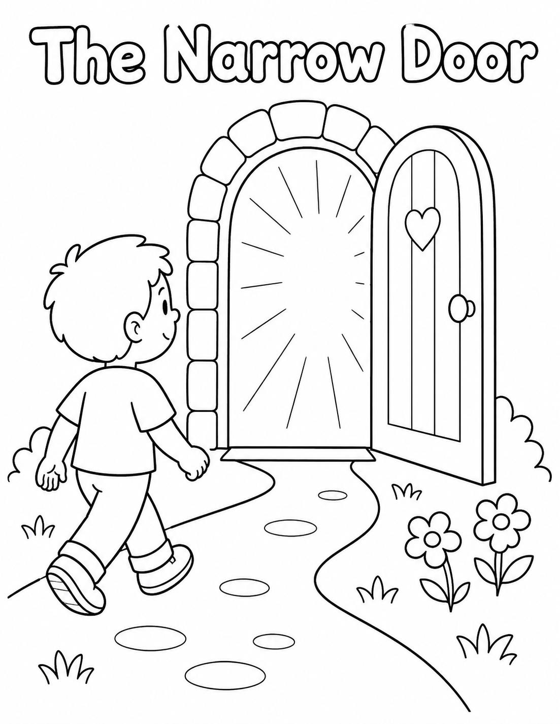 The Narrow Door colouring page preview