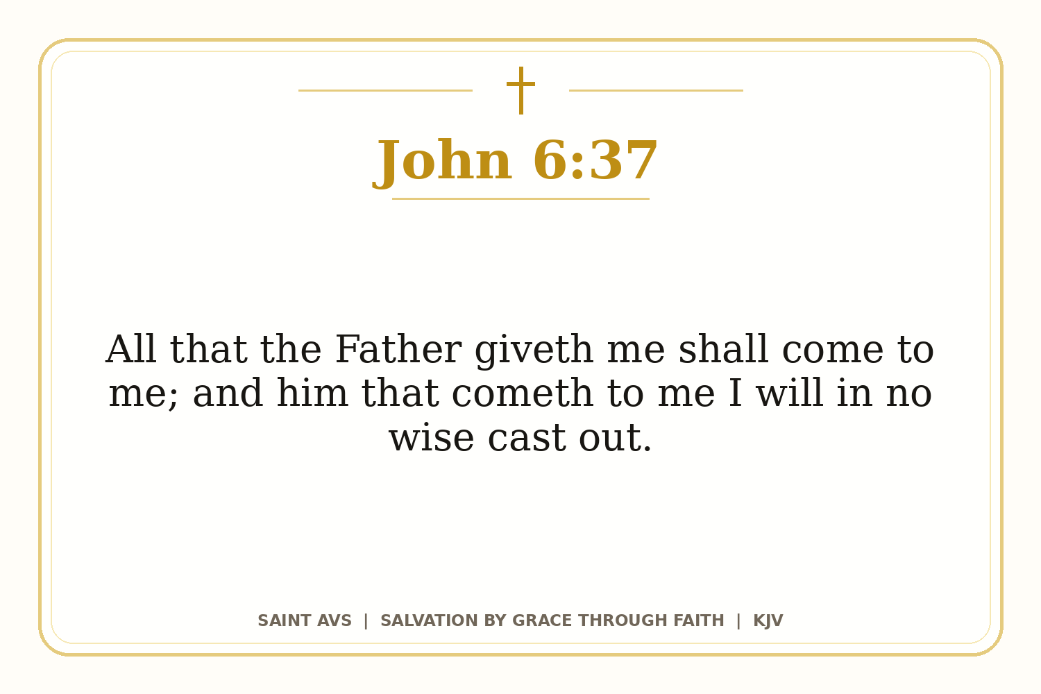 Salvation by Grace Through Faith flashcard for 07 john 6 37