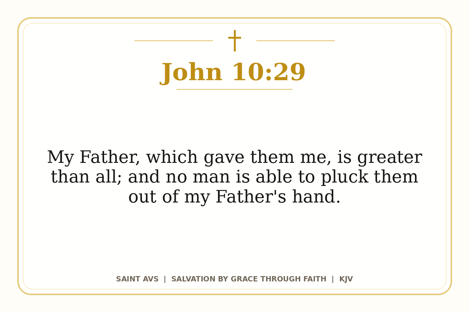 Salvation by Grace Through Faith flashcard for 12 john 10 29