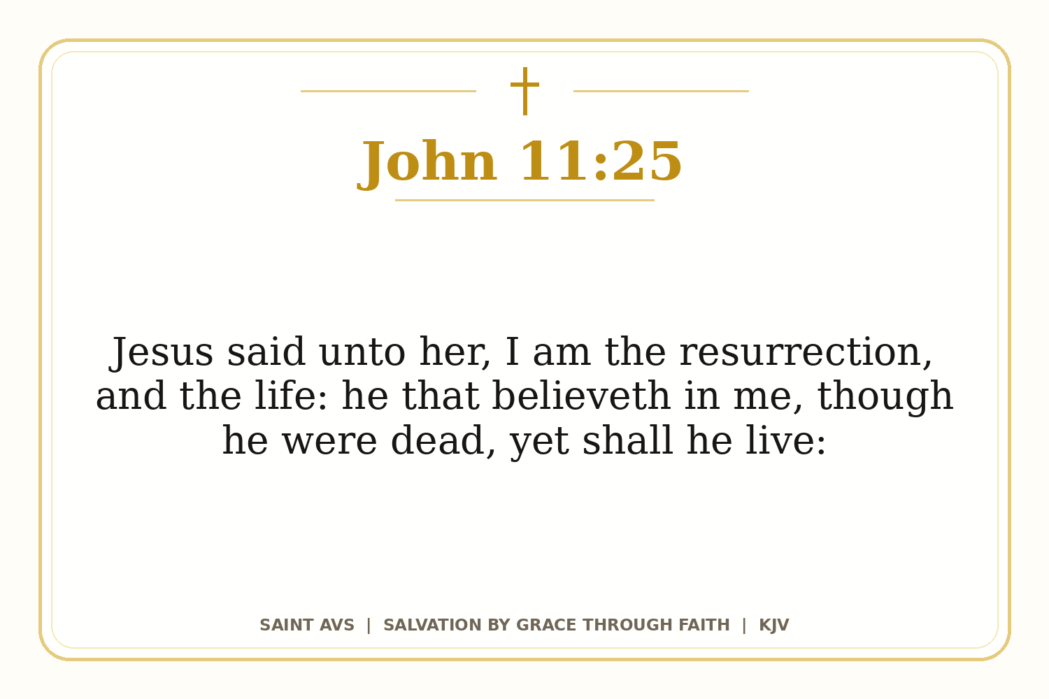Salvation by Grace Through Faith flashcard for 13 john 11 25