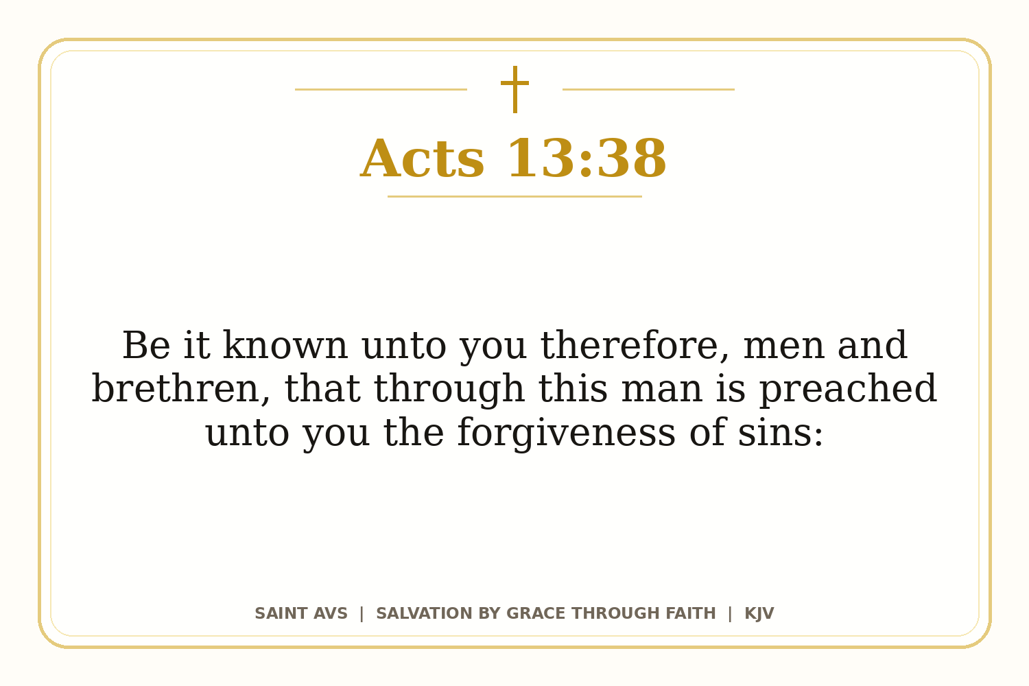 Salvation by Grace Through Faith flashcard for 18 acts 13 38