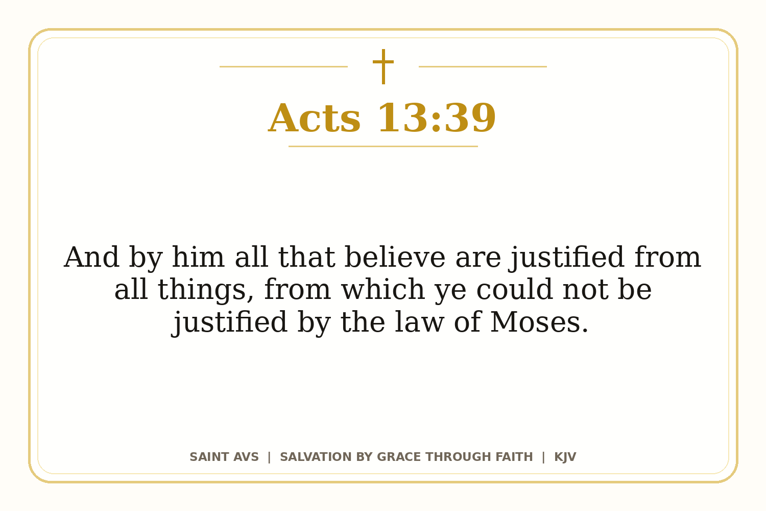 Salvation by Grace Through Faith flashcard for 19 acts 13 39