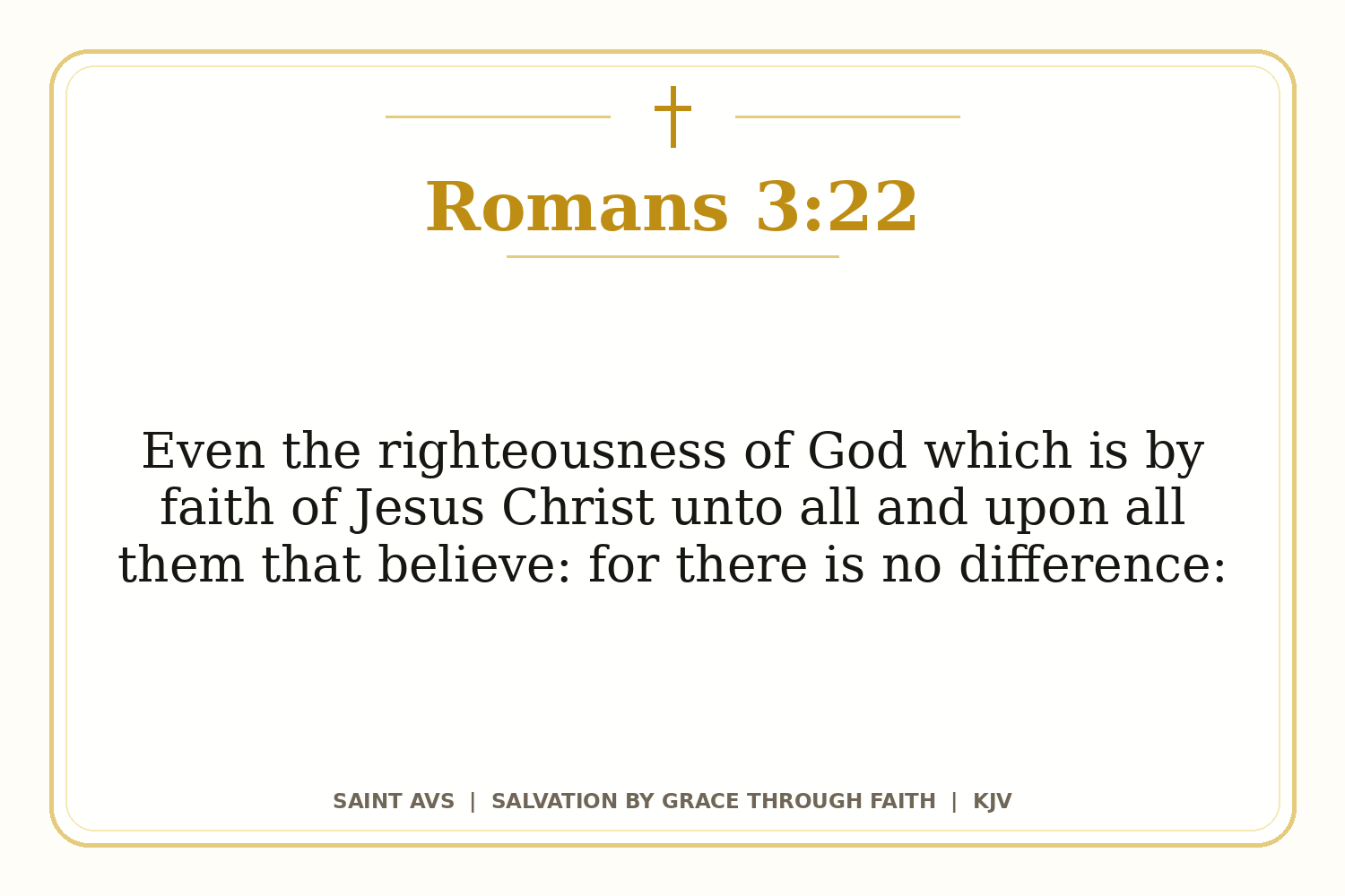 Salvation by Grace Through Faith flashcard for 21 romans 3 22