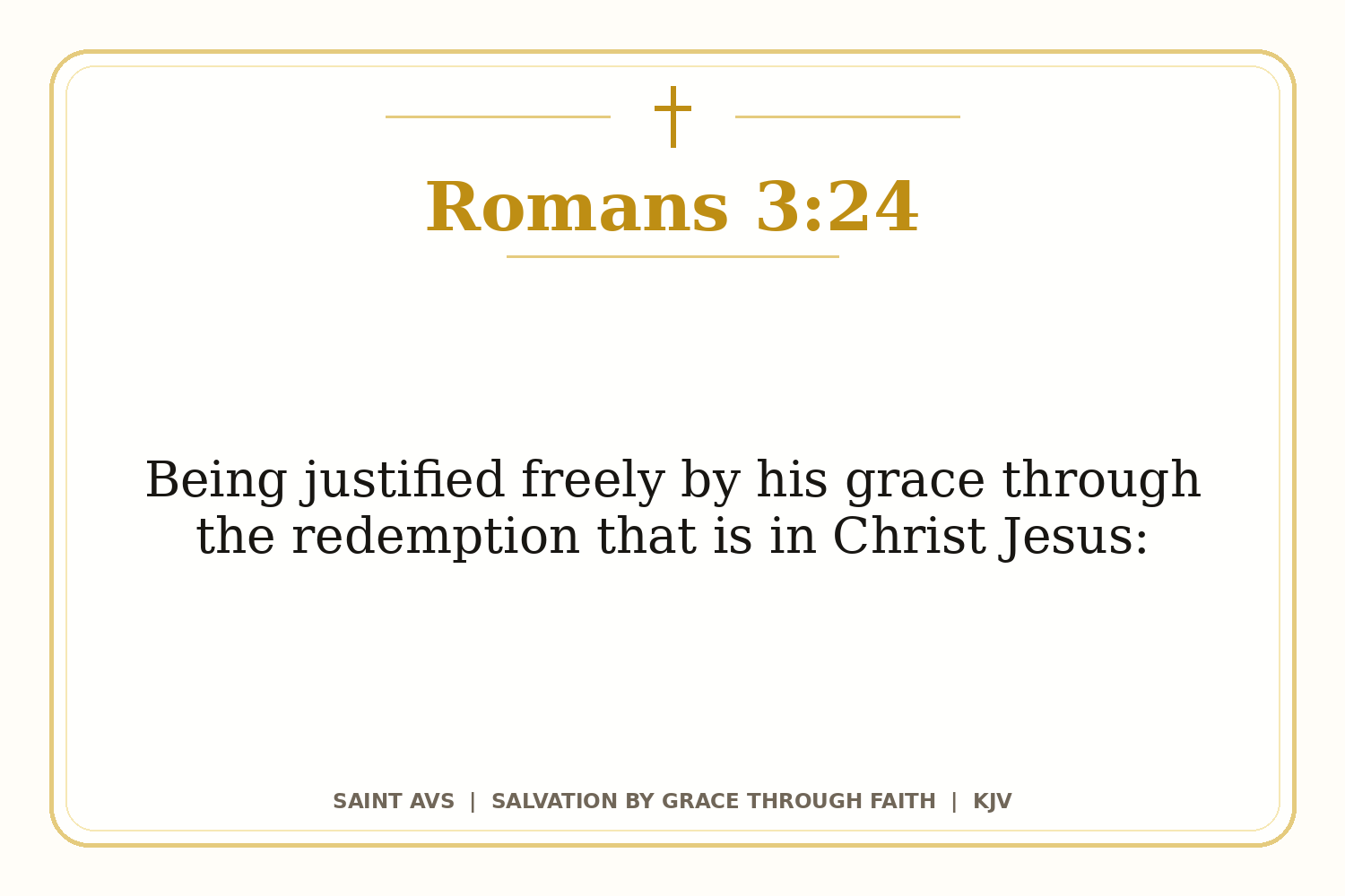 Salvation by Grace Through Faith flashcard for 22 romans 3 24