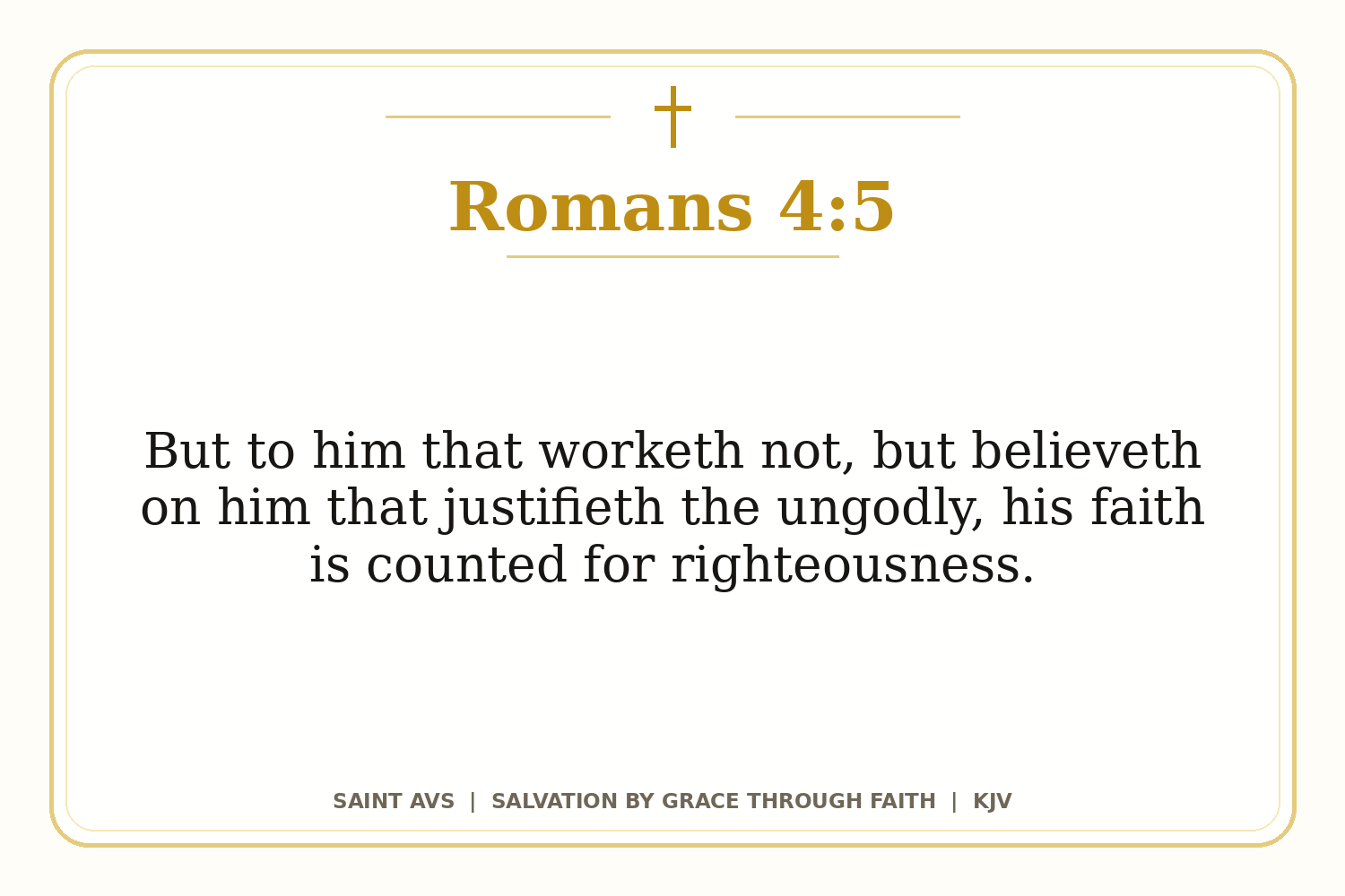 Salvation by Grace Through Faith flashcard for 24 romans 4 5