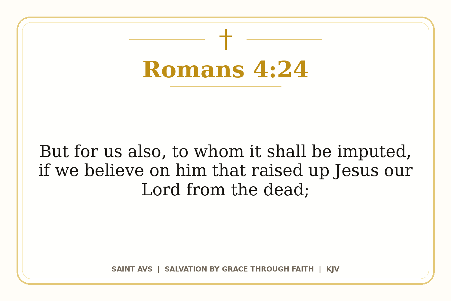 Salvation by Grace Through Faith flashcard for 25 romans 4 24