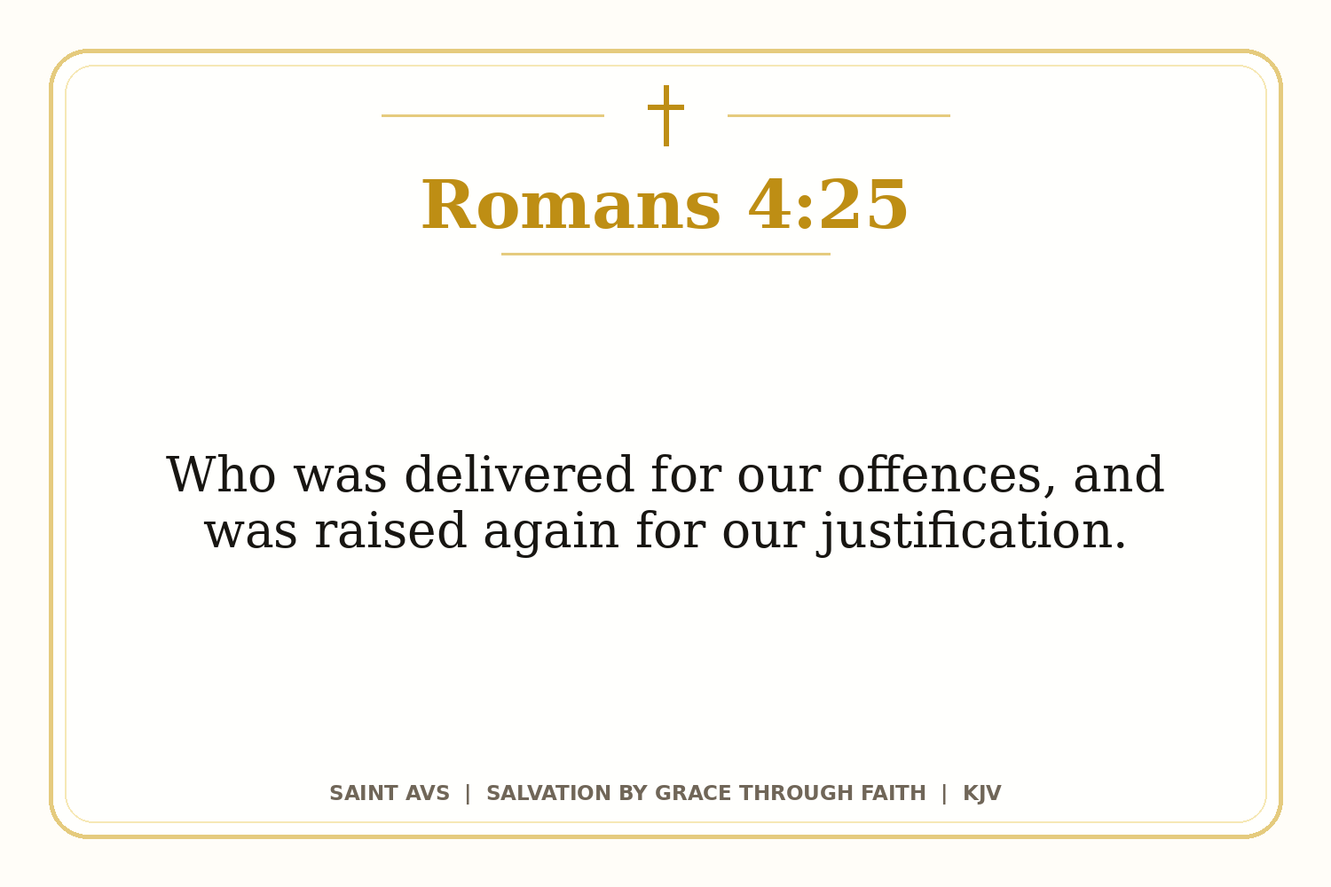 Salvation by Grace Through Faith flashcard for 26 romans 4 25