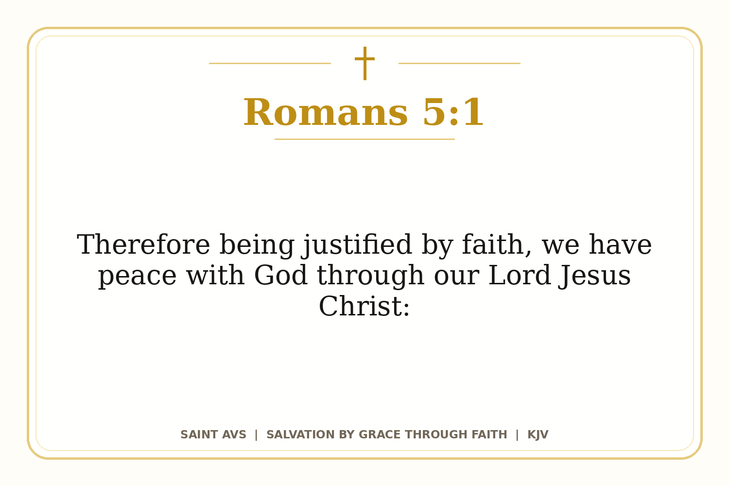 Salvation by Grace Through Faith flashcard for 27 romans 5 1
