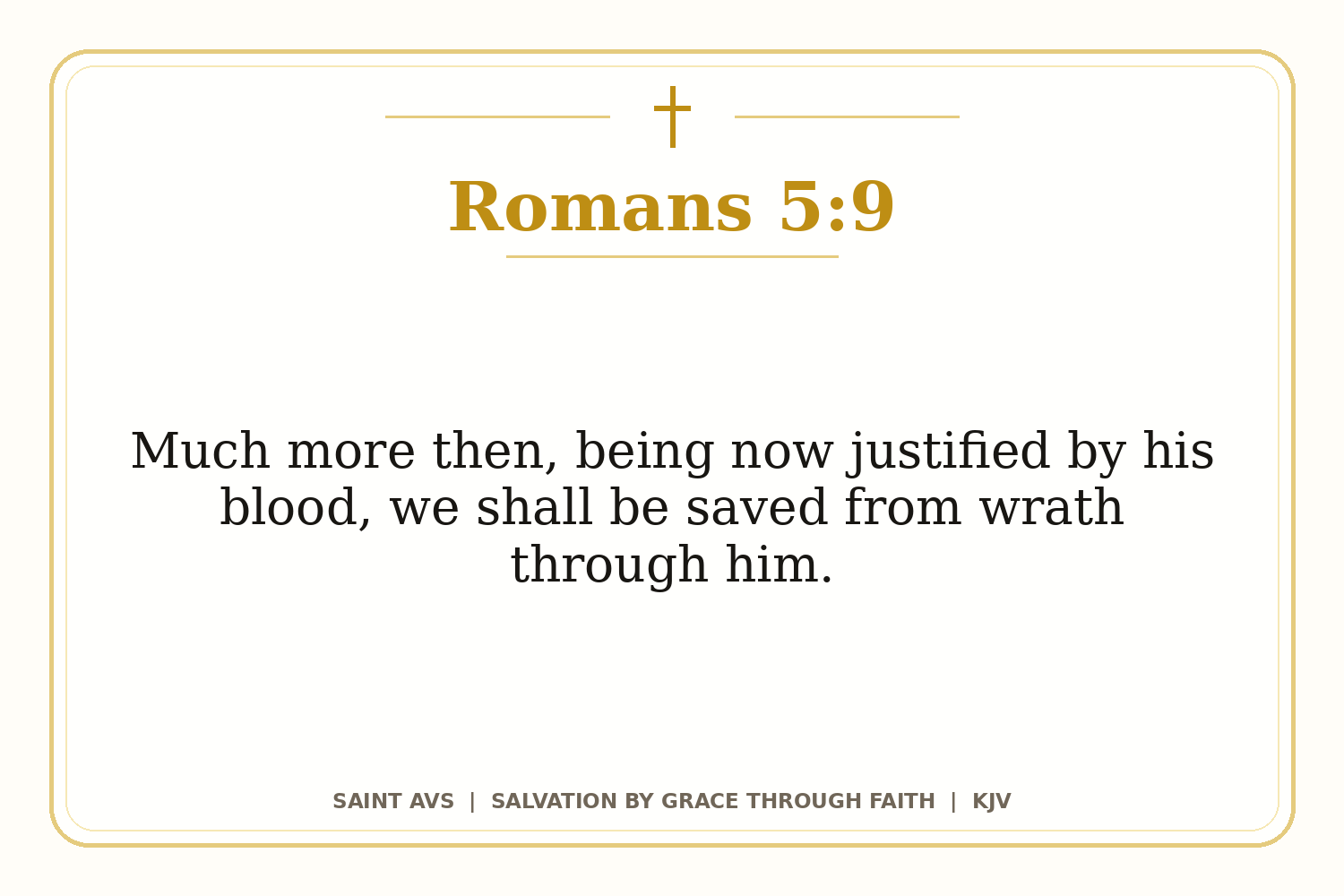 Salvation by Grace Through Faith flashcard for 29 romans 5 9