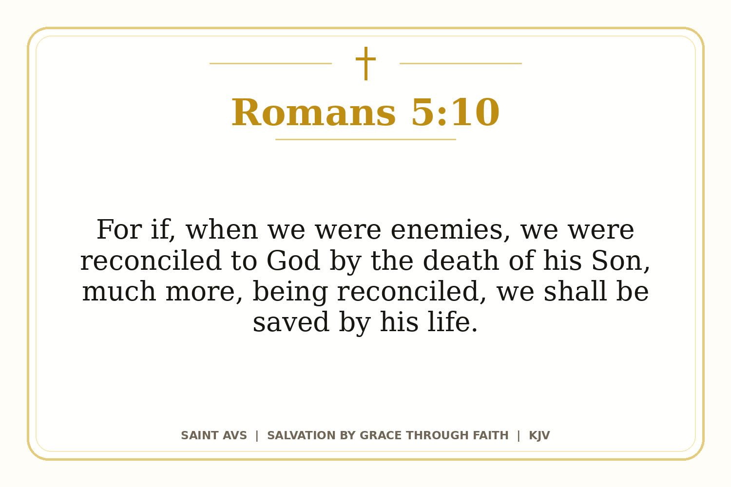 Salvation by Grace Through Faith flashcard for 30 romans 5 10