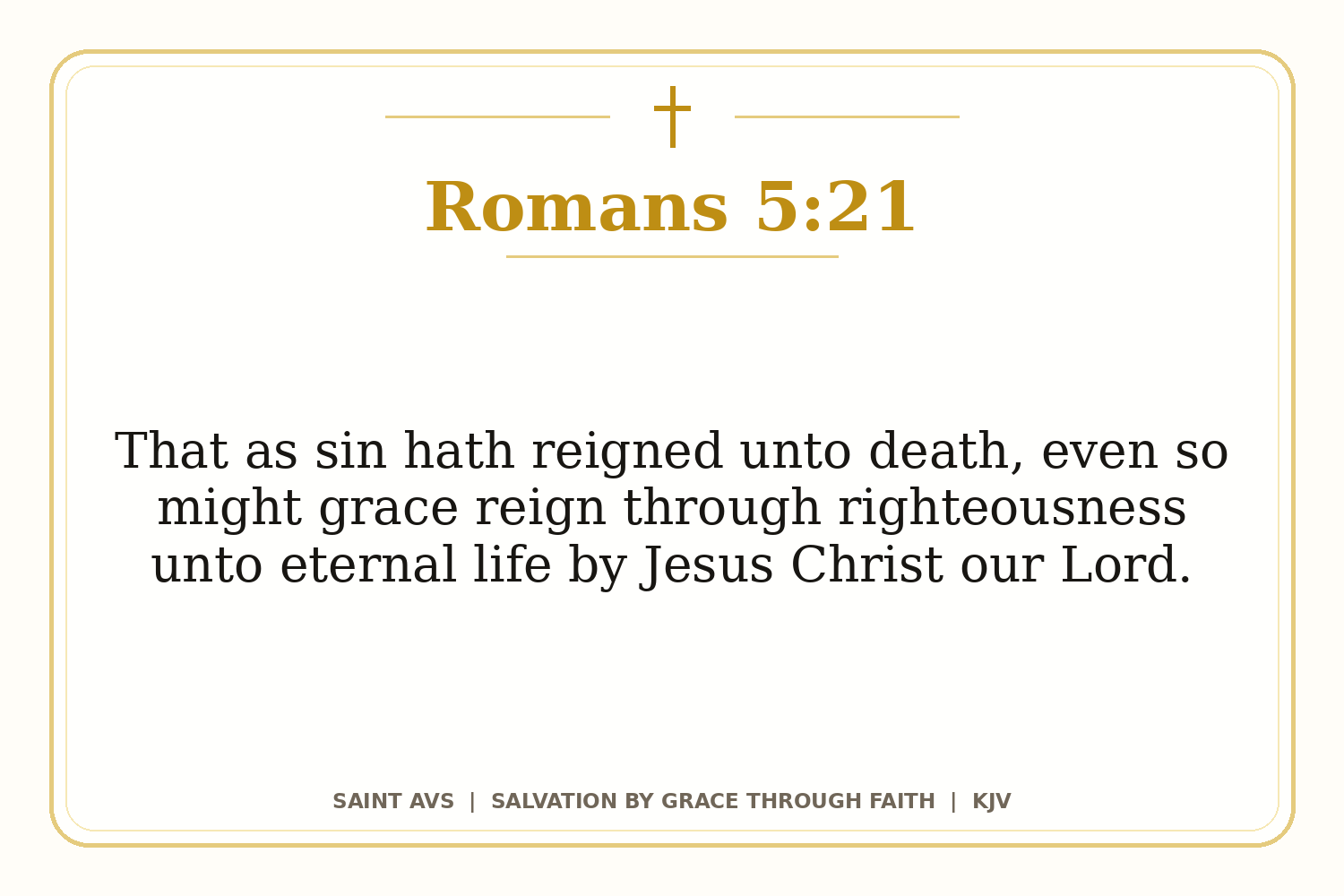 Salvation by Grace Through Faith flashcard for 32 romans 5 21