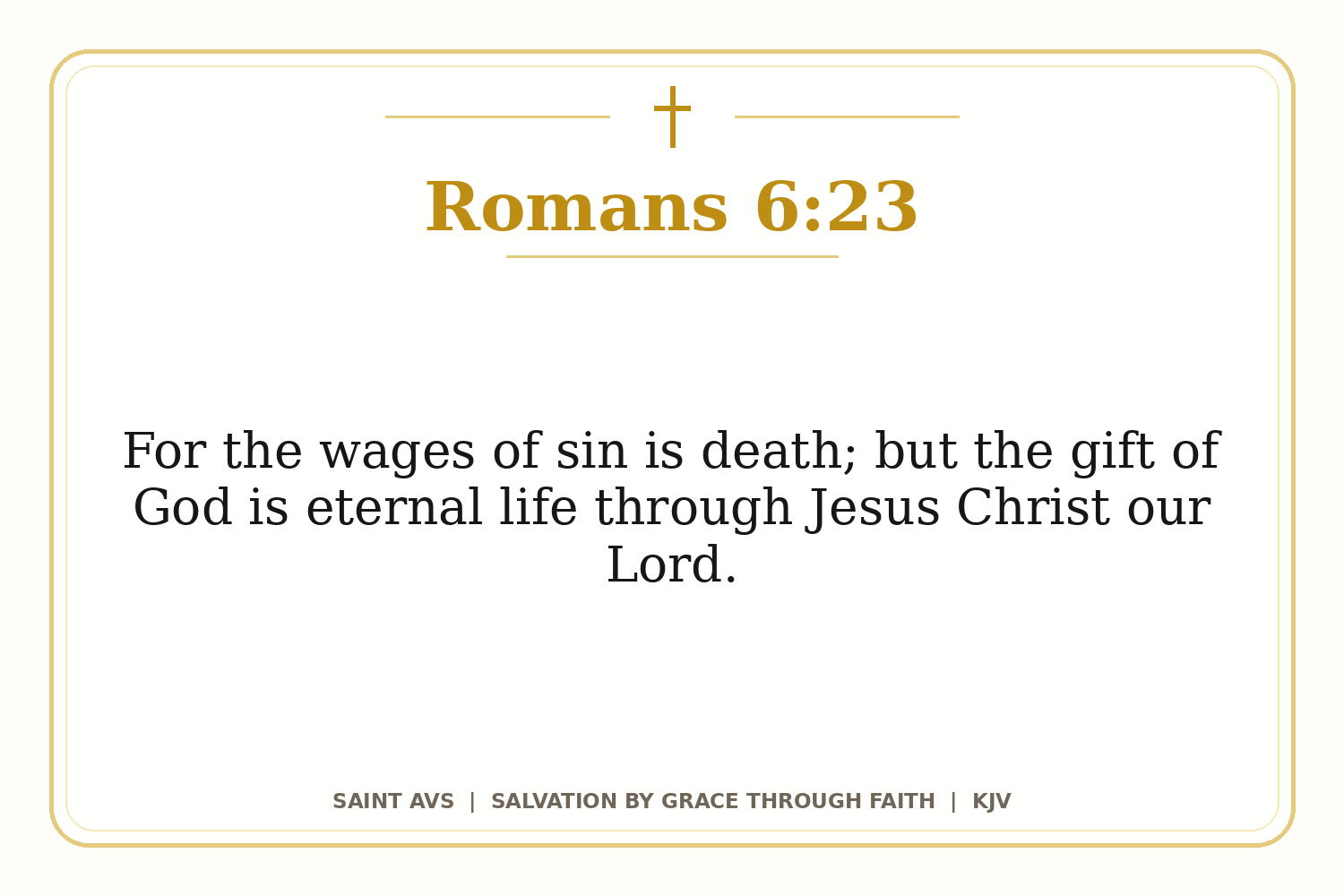 Salvation by Grace Through Faith flashcard for 33 romans 6 23