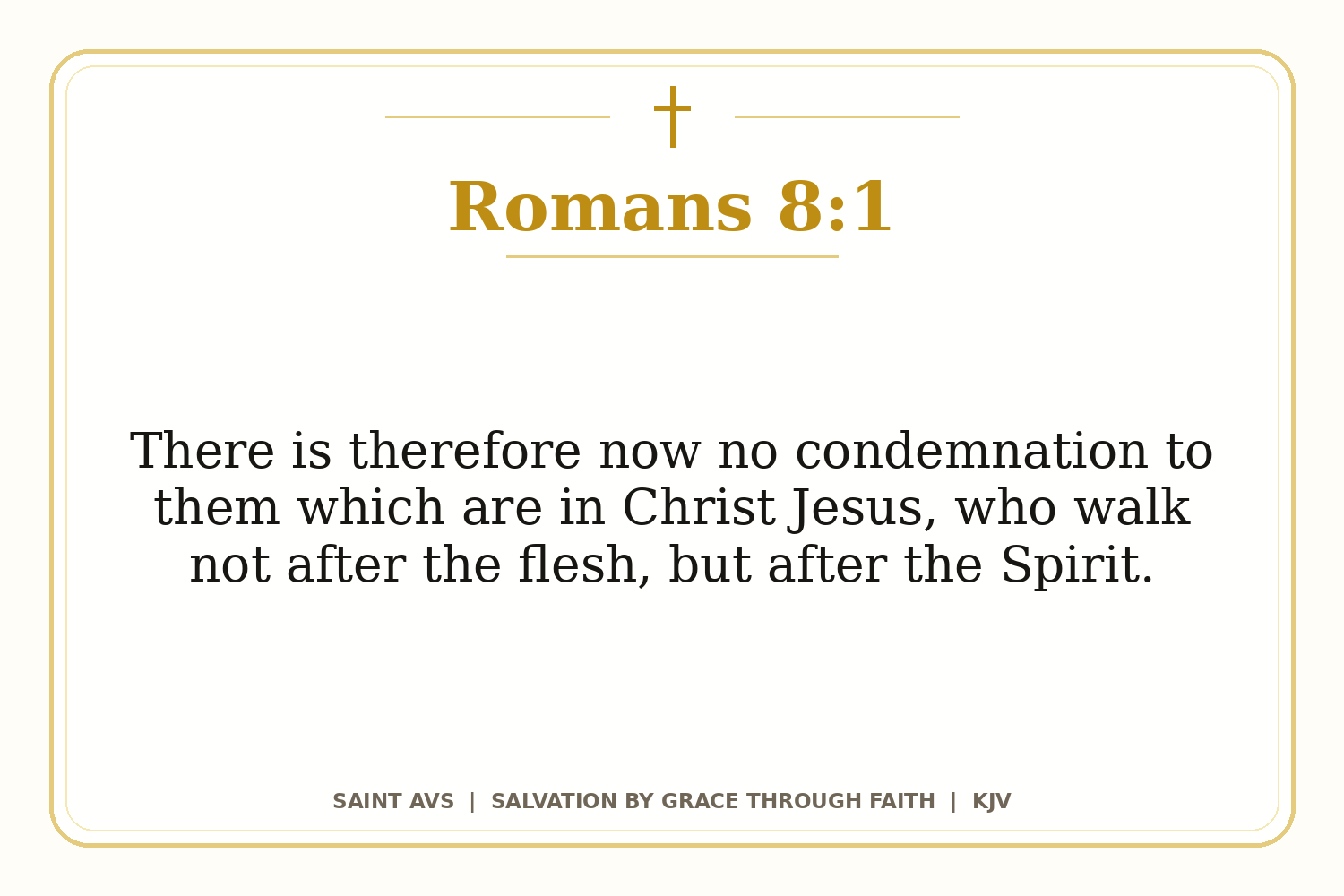 Salvation by Grace Through Faith flashcard for 34 romans 8 1