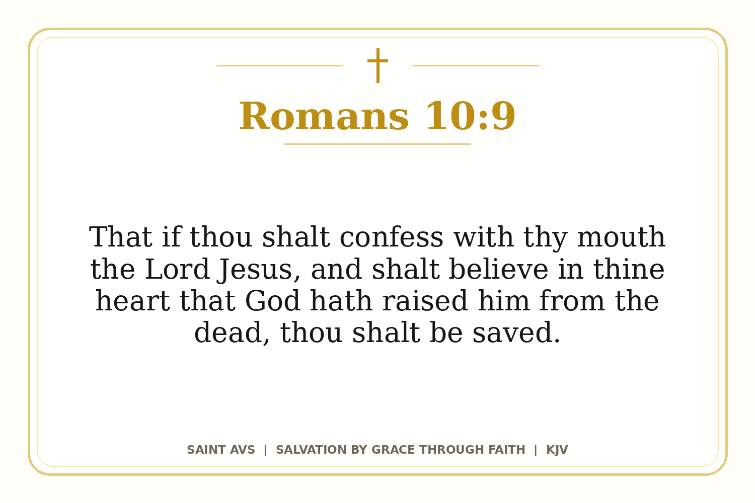 Salvation by Grace Through Faith flashcard for 39 romans 10 9