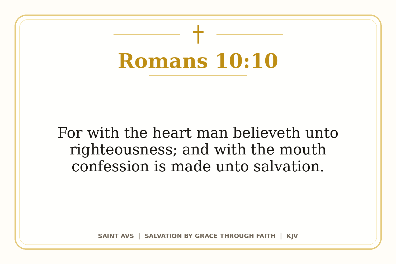 Salvation by Grace Through Faith flashcard for 40 romans 10 10