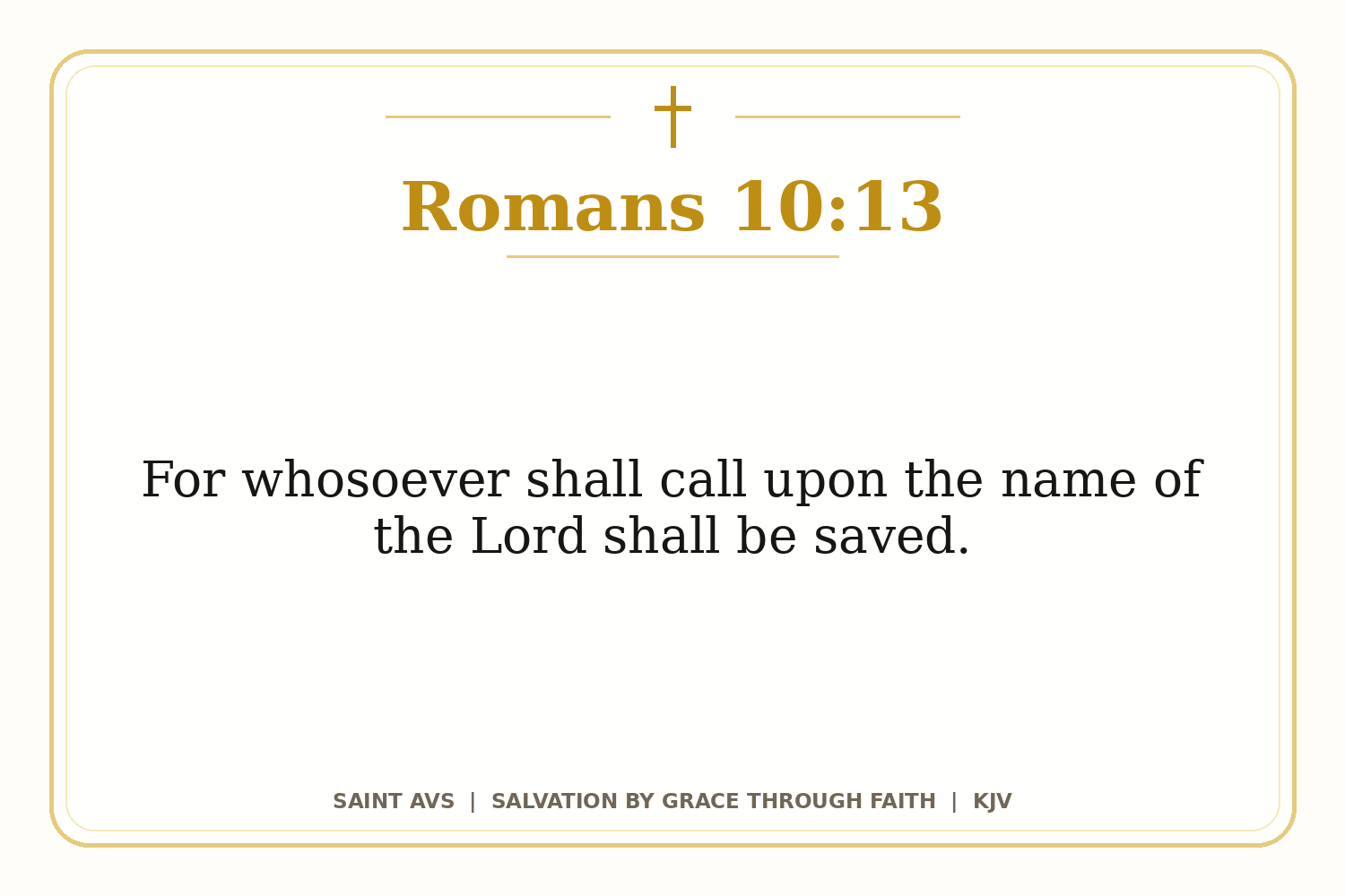 Salvation by Grace Through Faith flashcard for 41 romans 10 13