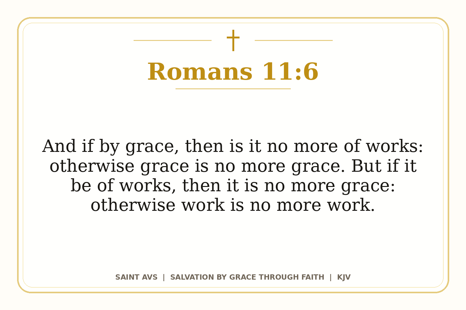Salvation by Grace Through Faith flashcard for 42 romans 11 6