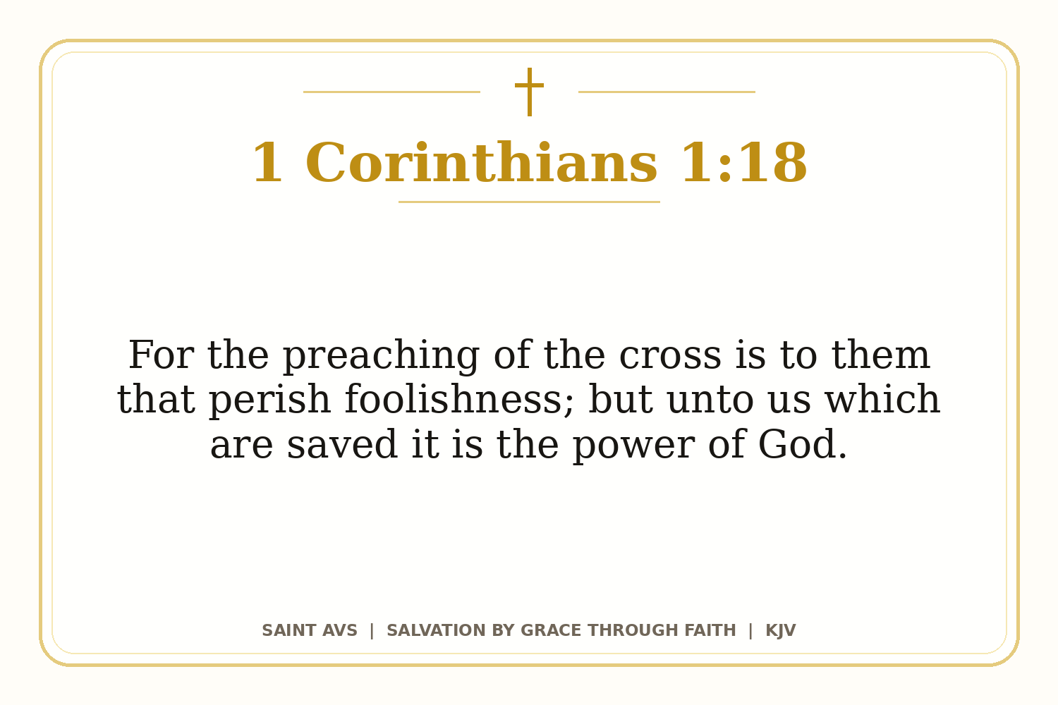 Salvation by Grace Through Faith flashcard for 43 1 corinthians 1 18