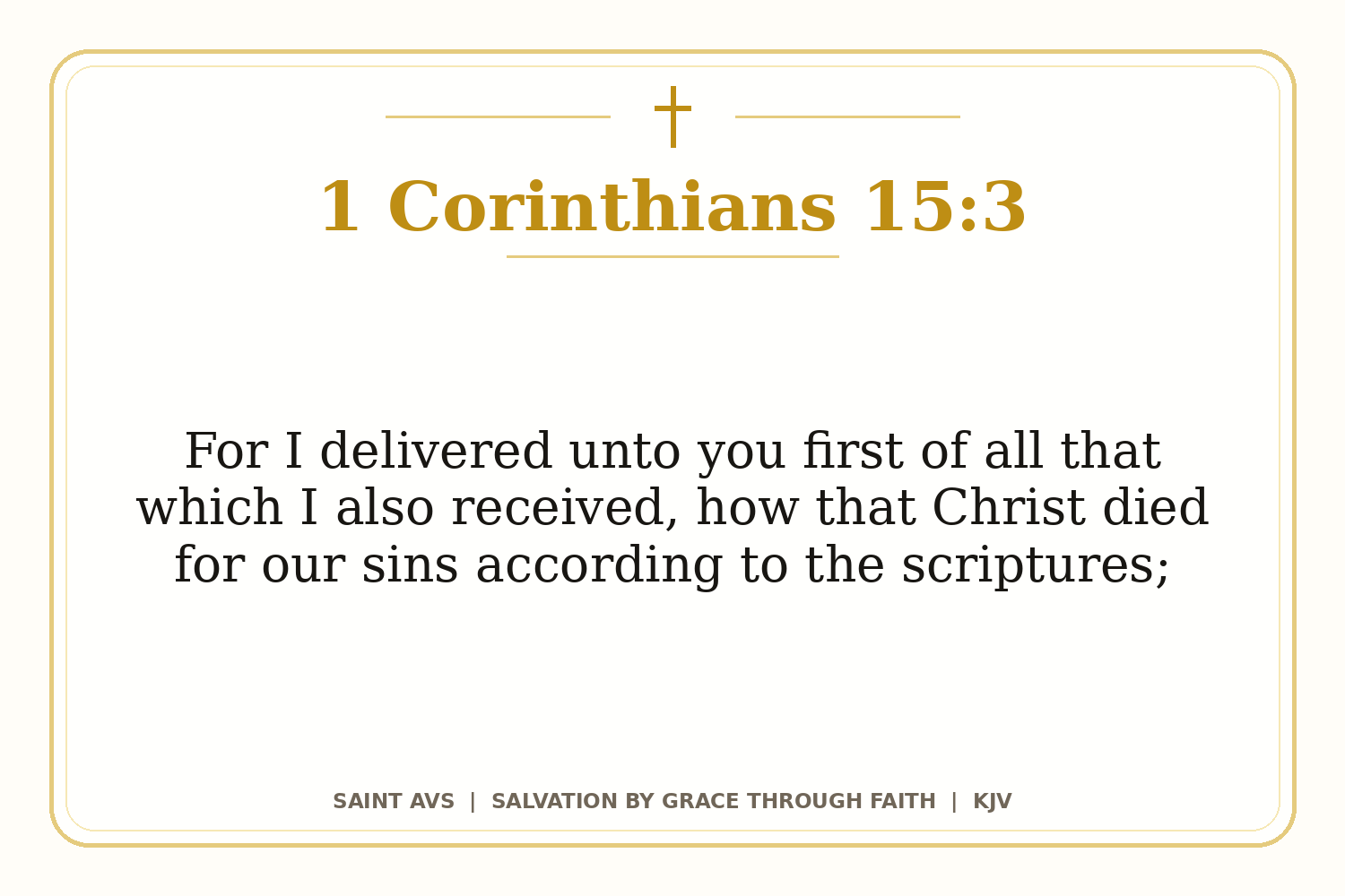 Salvation by Grace Through Faith flashcard for 45 1 corinthians 15 3
