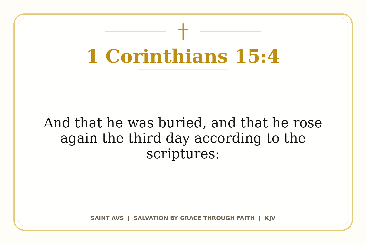 Salvation by Grace Through Faith flashcard for 46 1 corinthians 15 4