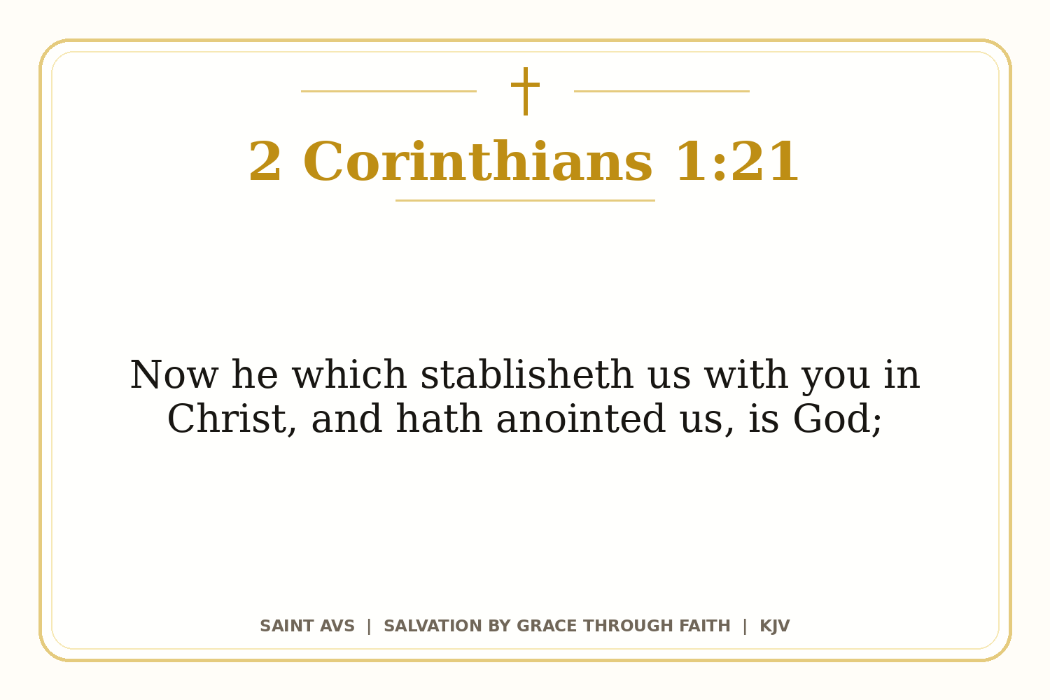 Salvation by Grace Through Faith flashcard for 47 2 corinthians 1 21