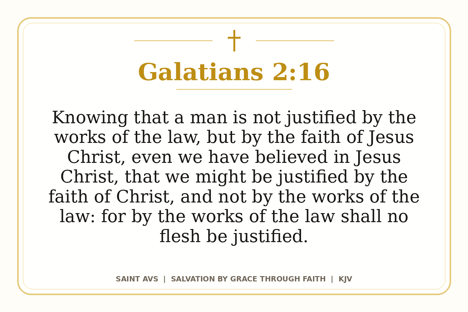 Salvation by Grace Through Faith flashcard for 51 galatians 2 16
