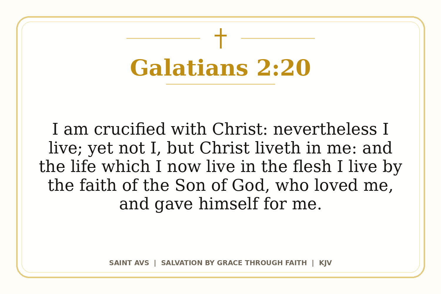 Salvation by Grace Through Faith flashcard for 52 galatians 2 20