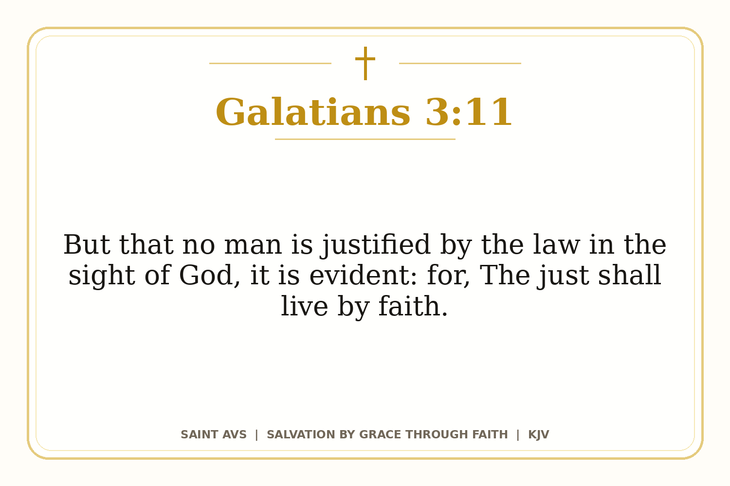 Salvation by Grace Through Faith flashcard for 53 galatians 3 11