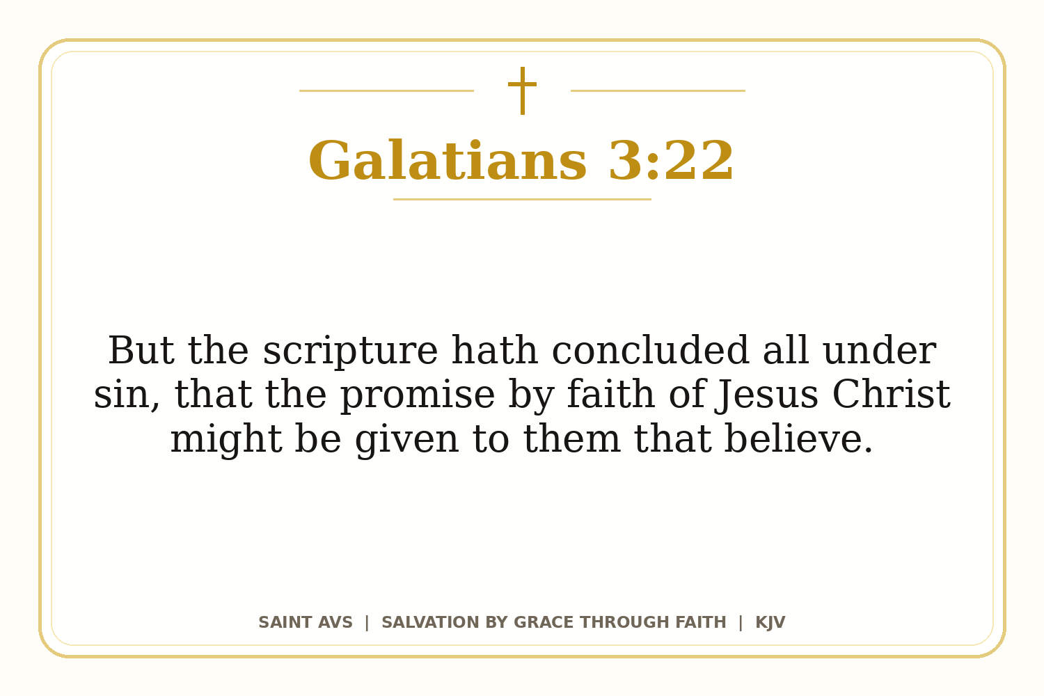 Salvation by Grace Through Faith flashcard for 55 galatians 3 22