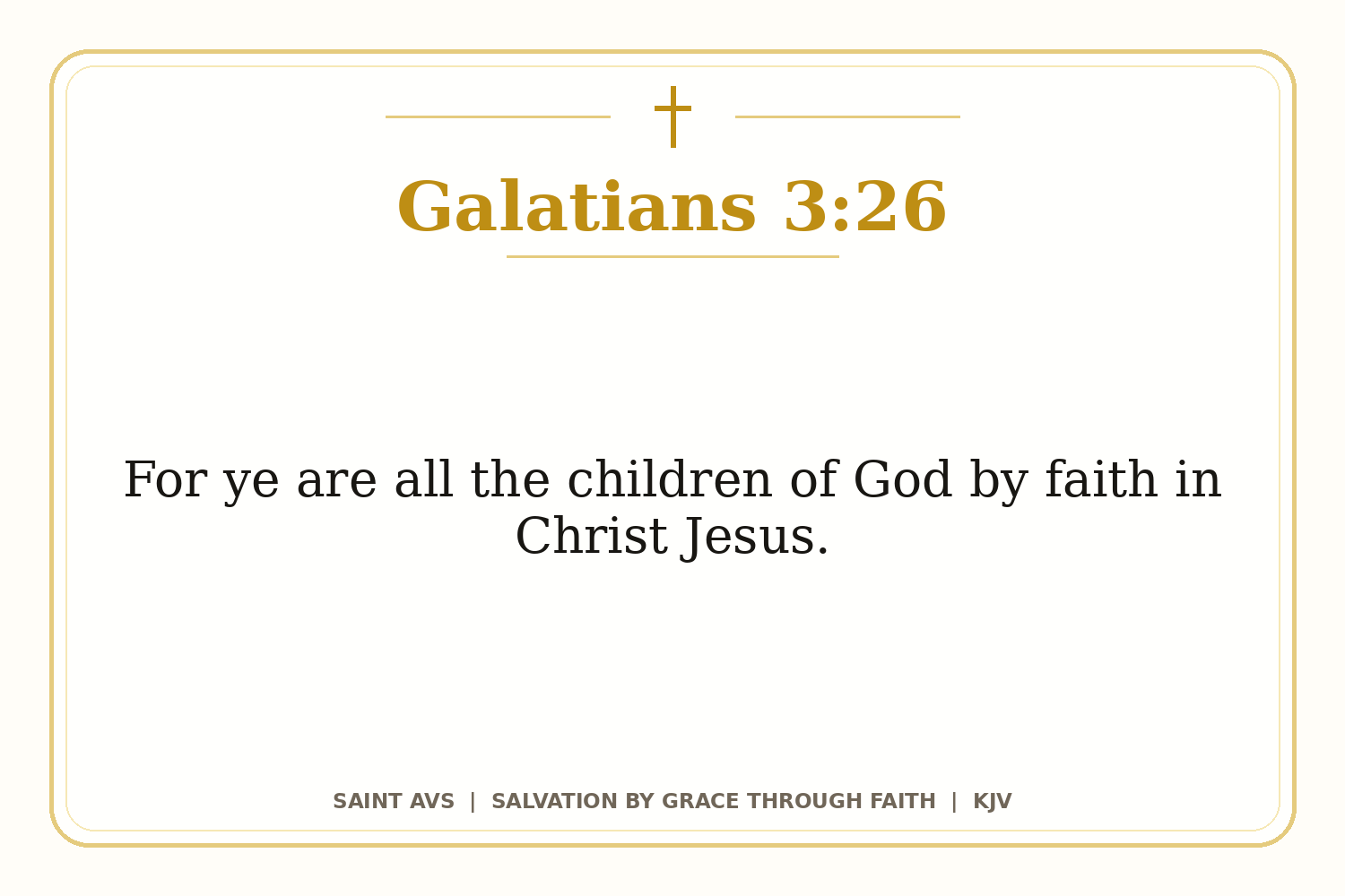 Salvation by Grace Through Faith flashcard for 56 galatians 3 26
