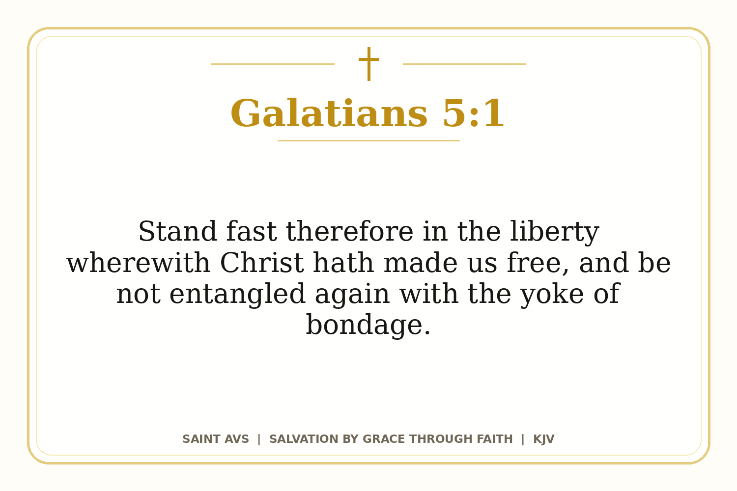 Salvation by Grace Through Faith flashcard for 57 galatians 5 1