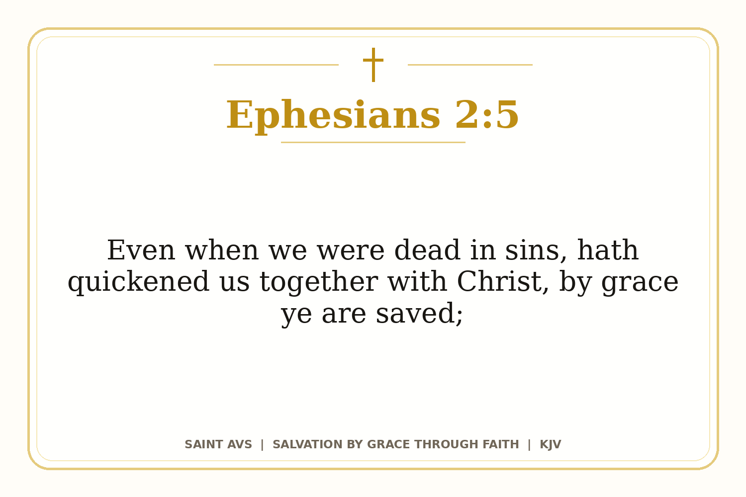 Salvation by Grace Through Faith flashcard for 62 ephesians 2 5