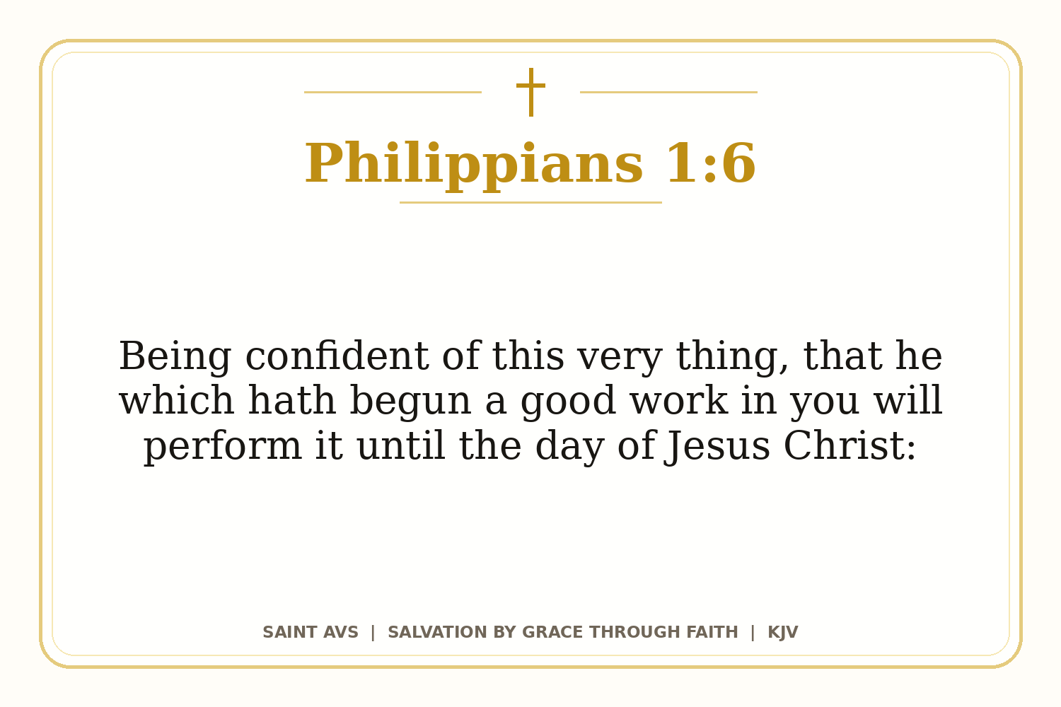 Salvation by Grace Through Faith flashcard for 66 philippians 1 6