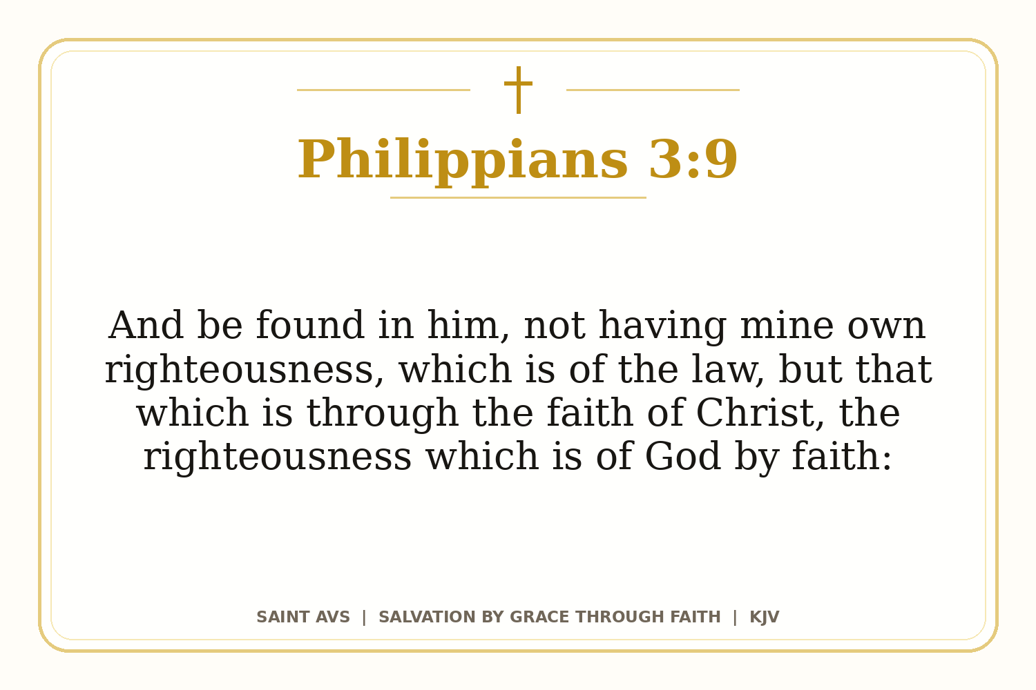 Salvation by Grace Through Faith flashcard for 67 philippians 3 9