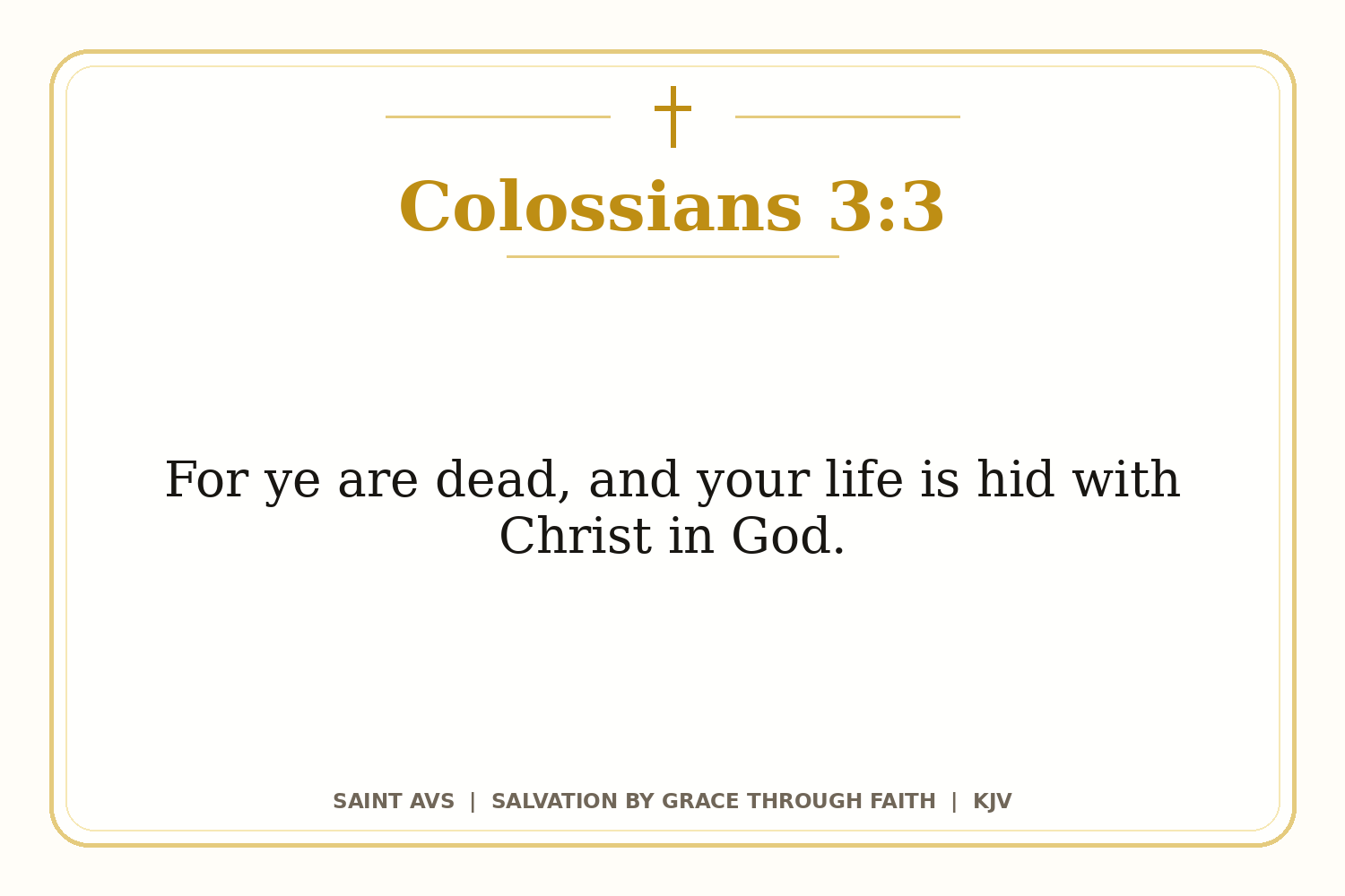 Salvation by Grace Through Faith flashcard for 72 colossians 3 3