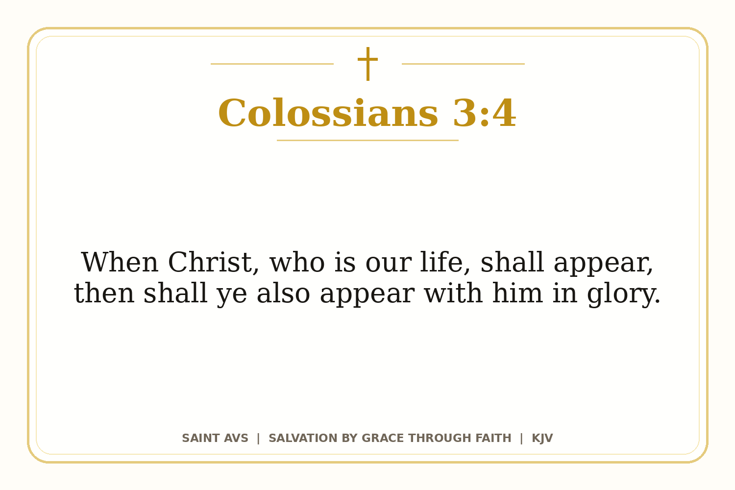 Salvation by Grace Through Faith flashcard for 73 colossians 3 4