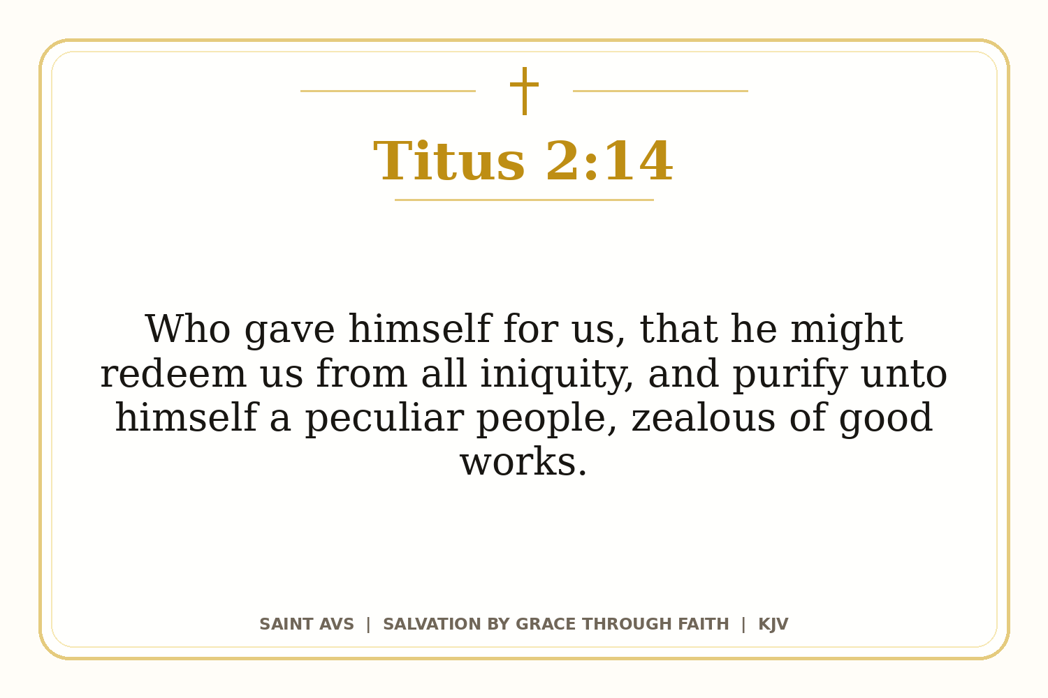 Salvation by Grace Through Faith flashcard for 80 titus 2 14
