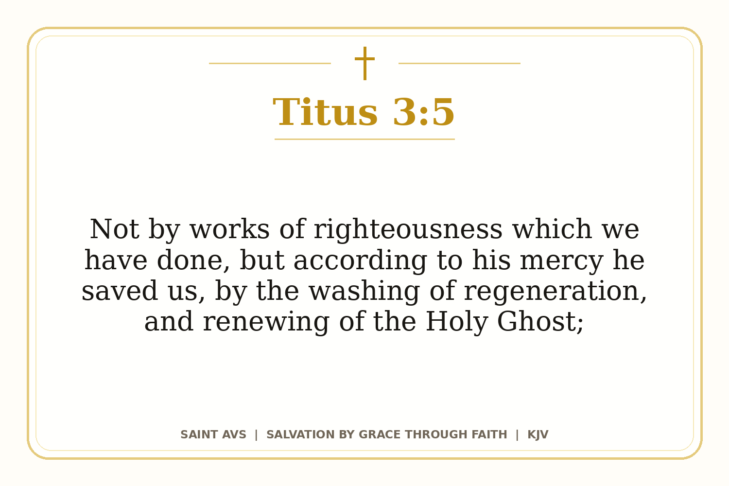 Salvation by Grace Through Faith flashcard for 81 titus 3 5