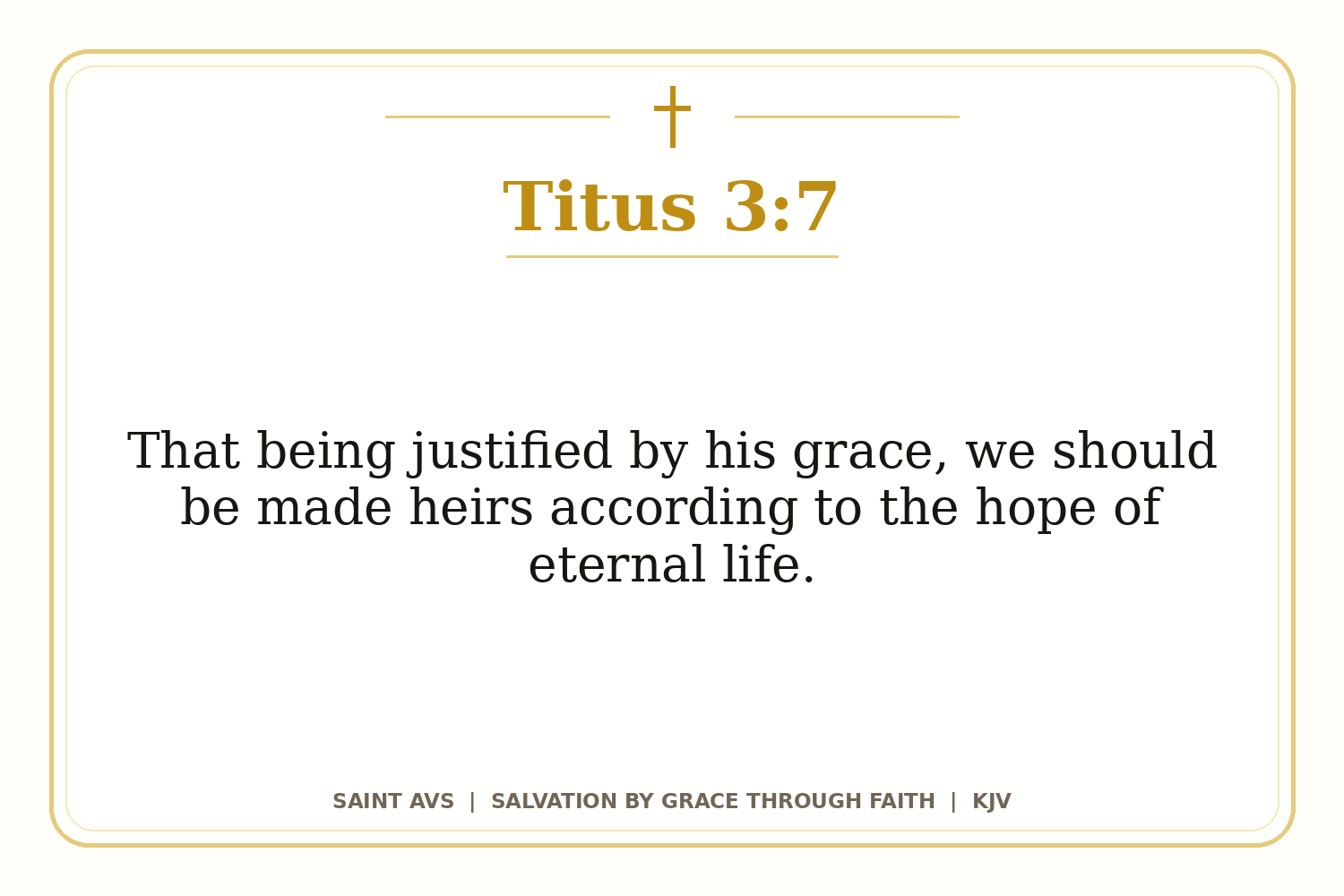 Salvation by Grace Through Faith flashcard for 82 titus 3 7