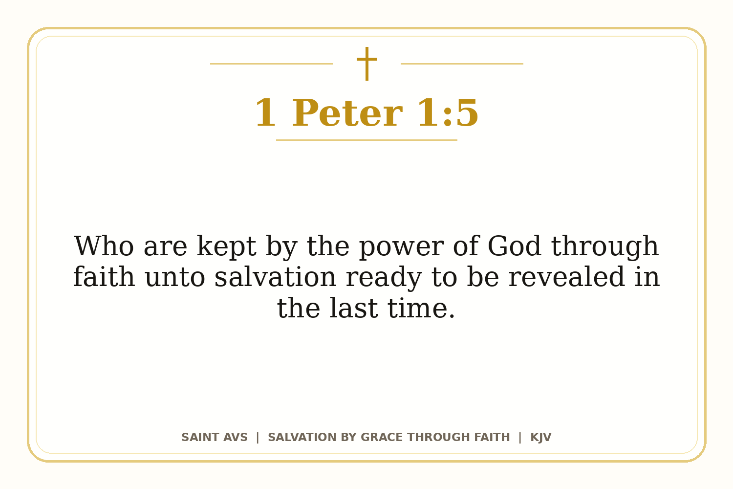 Salvation by Grace Through Faith flashcard for 90 1 peter 1 5