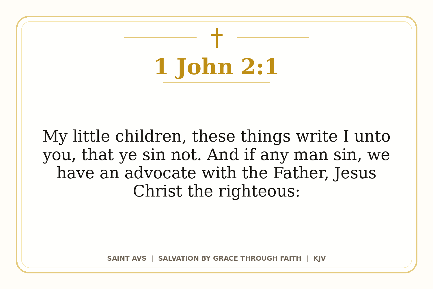 Salvation by Grace Through Faith flashcard for 95 1 john 2 1