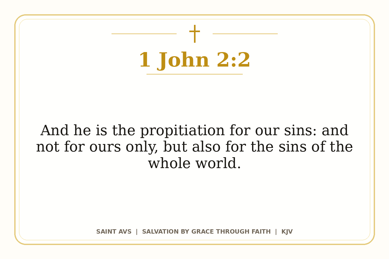Salvation by Grace Through Faith flashcard for 96 1 john 2 2